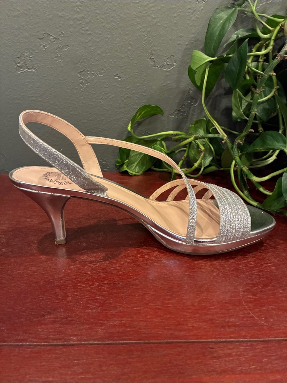 Size 8.5 Nalda Heels - I. Miller Silver Sparkly Elegant Strappy Sandals (ABBA) - Picture 10 of 16